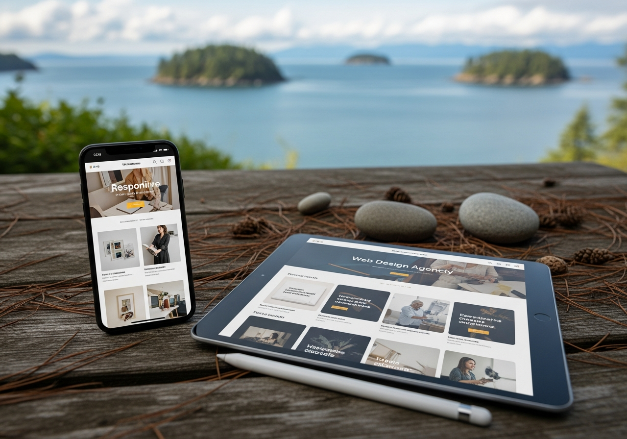 Devices with ocean backdrop